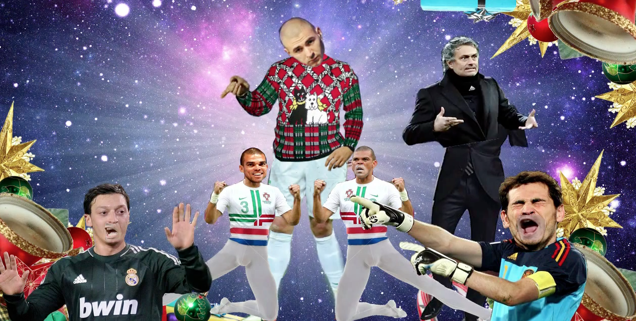 En ganska oklar julhälsning till Karim Benzema.